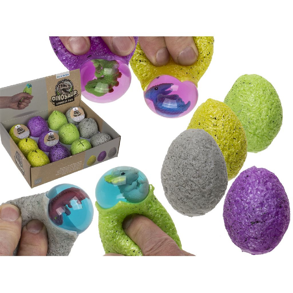 Squeeze Ei met Dinosaurus -  6,5 cm - Prijs per Stuk