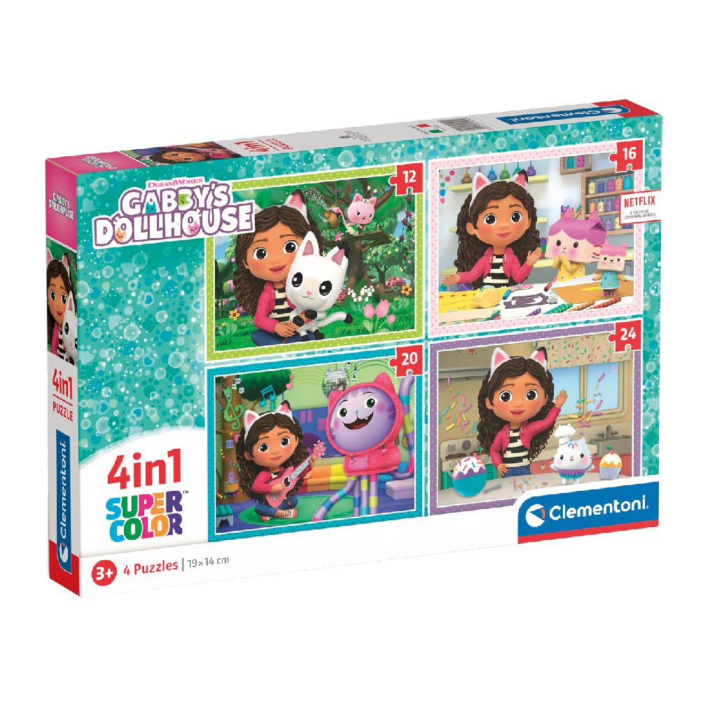 Clementoni Gabby's Dollhouse Supercolour Puzzel 4-In-1
