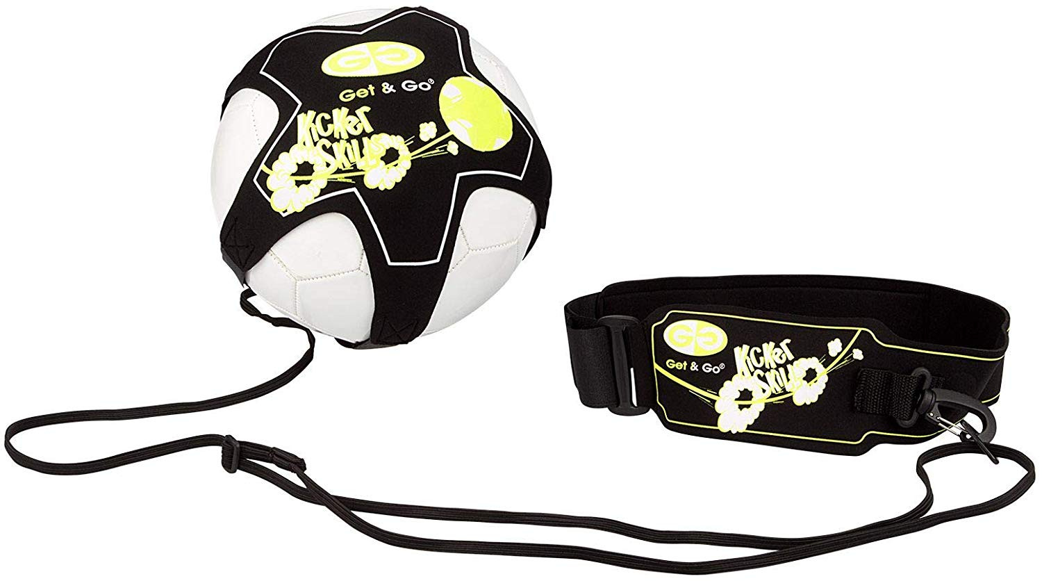 Get & Go Voetbalvaardigheidstrainer - Zwart/Fluorgeel/Wit