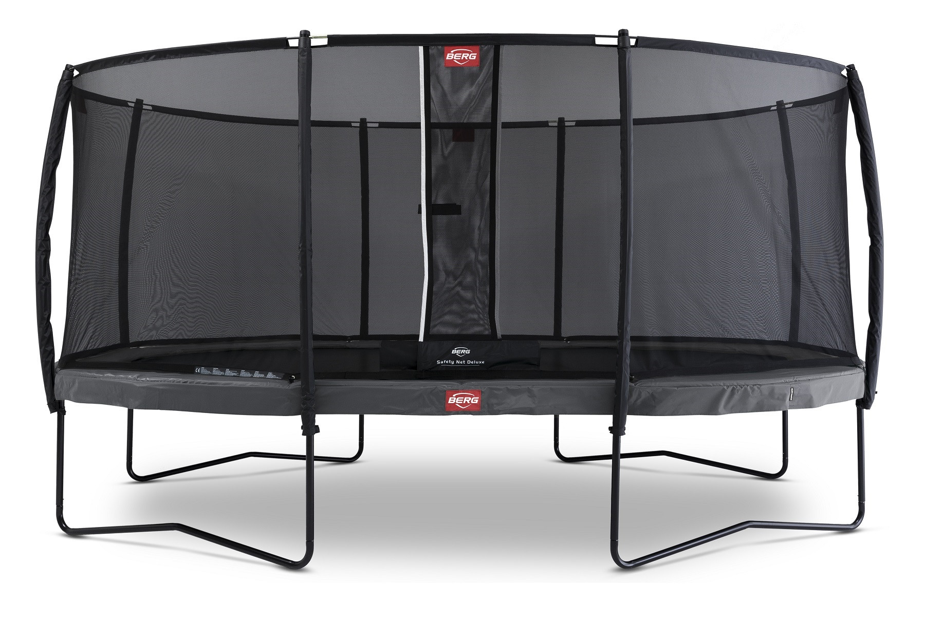BERG Trampoline Grand Champion met Veiligheidsnet - Safetynet Deluxe - 520 x 350 cm - Antraciet Grijs - TwinSpring - Airflow