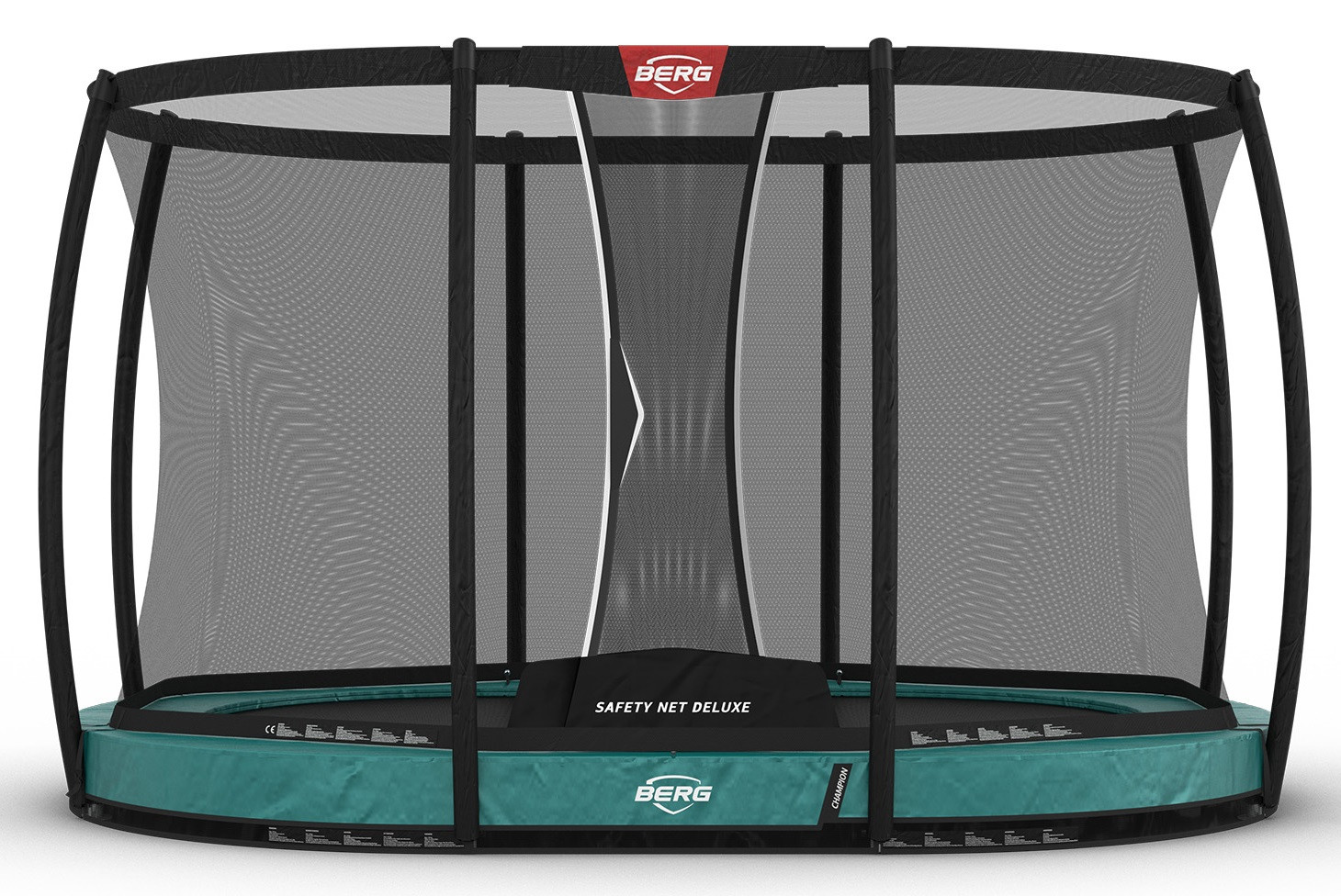 BERG Trampoline Grand Champion met Veiligheidsnet - Safetynet Deluxe - InGround - 350 x 250 cm - Groen