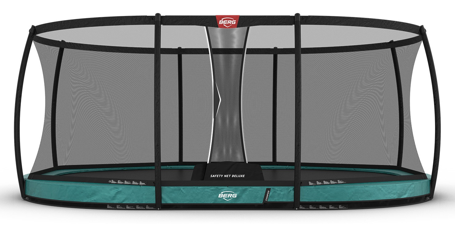 BERG Trampoline Grand Champion met Veiligheidsnet - Safetynet Deluxe -  InGround - 520 x 350 cm - Groen