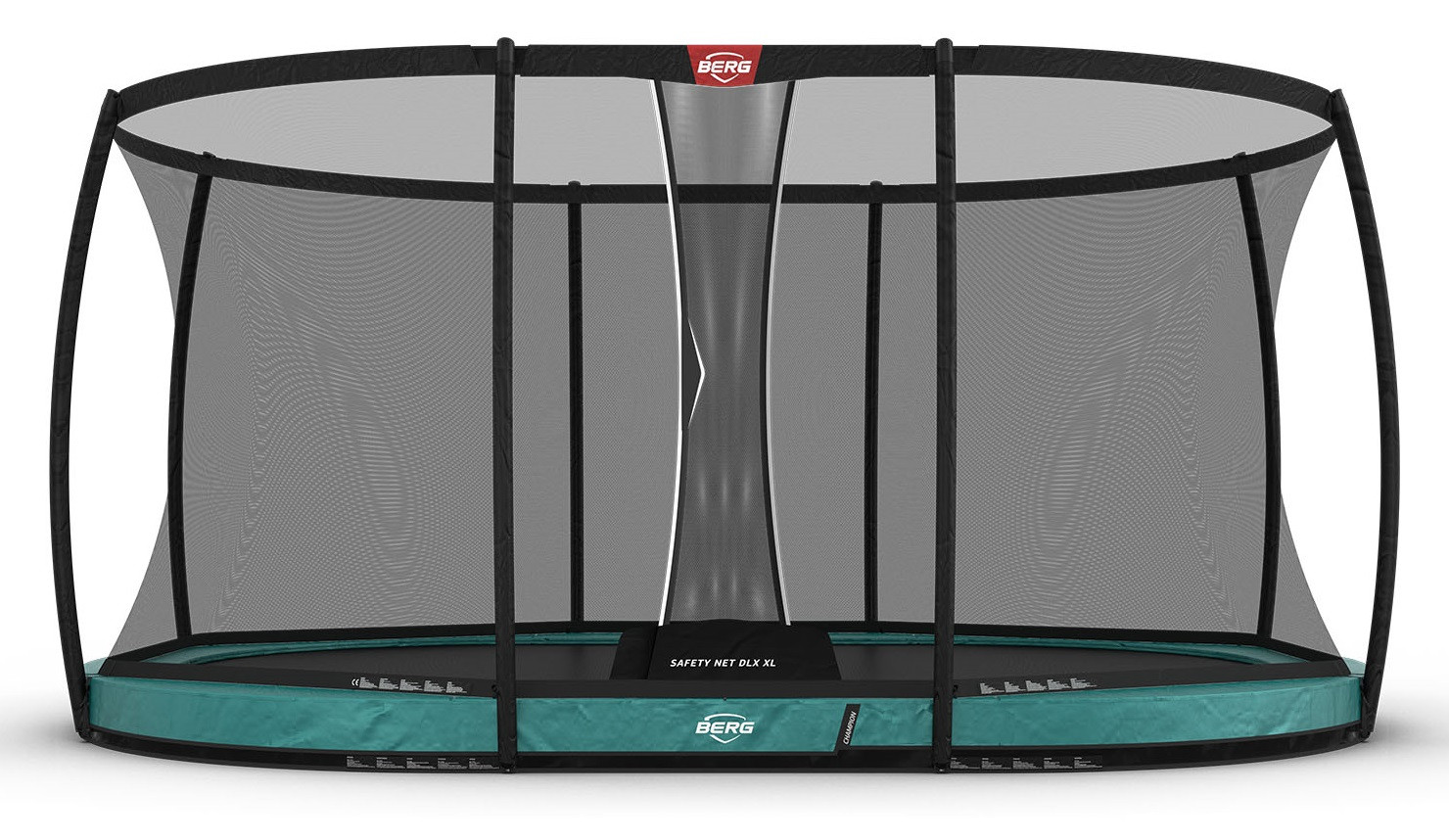BERG Trampoline Grand Champion met Veiligheidsnet - Safetynet Deluxe XL - InGround - 520 x 350 cm - Groen