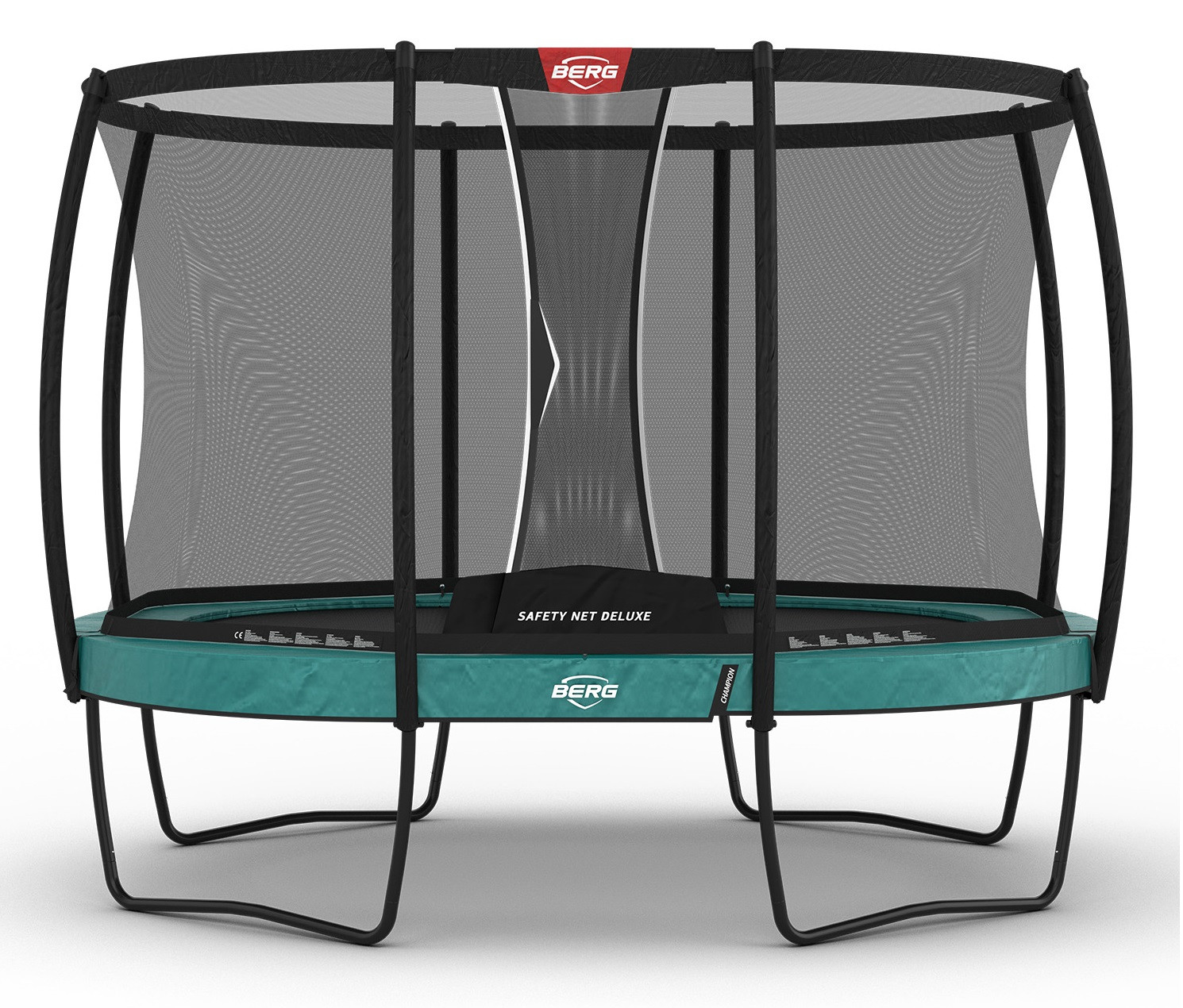 BERG Trampoline Grand Champion met Veiligheidsnet - Safetynet Deluxe - Regular - 350 x 250 cm - Groen