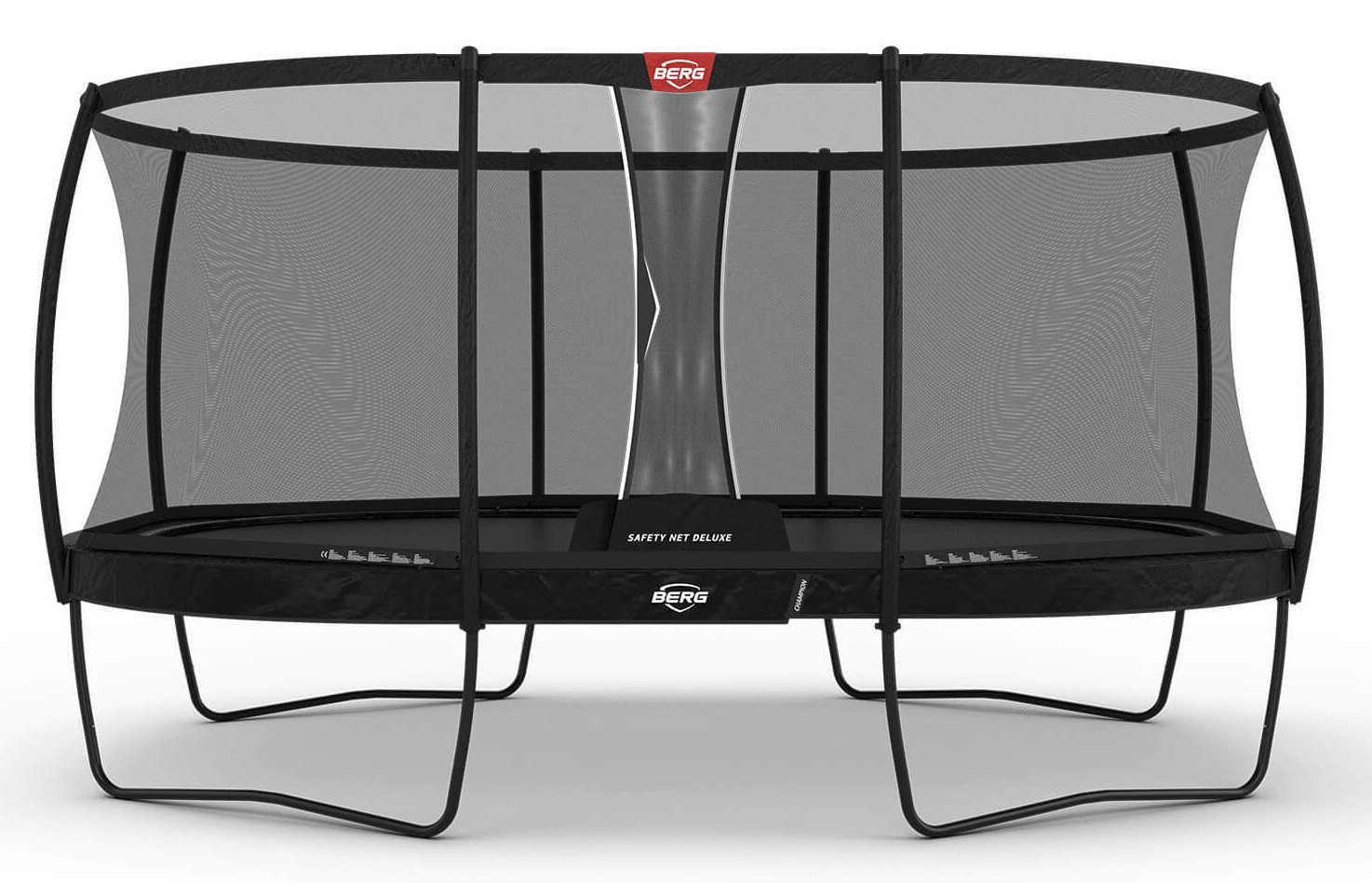 BERG Trampoline Grand Champion met Veiligheidsnet - Safety Net Deluxe - 470 x 310 cm - Antraciet Grijs - met Airflow Springmat - Twinspring