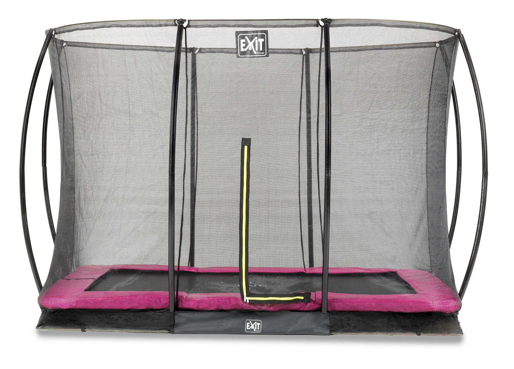 EXIT Silhouette Inground Trampoline - Rechthoek - 305 x 214 met Veiligheidsnet - Roze