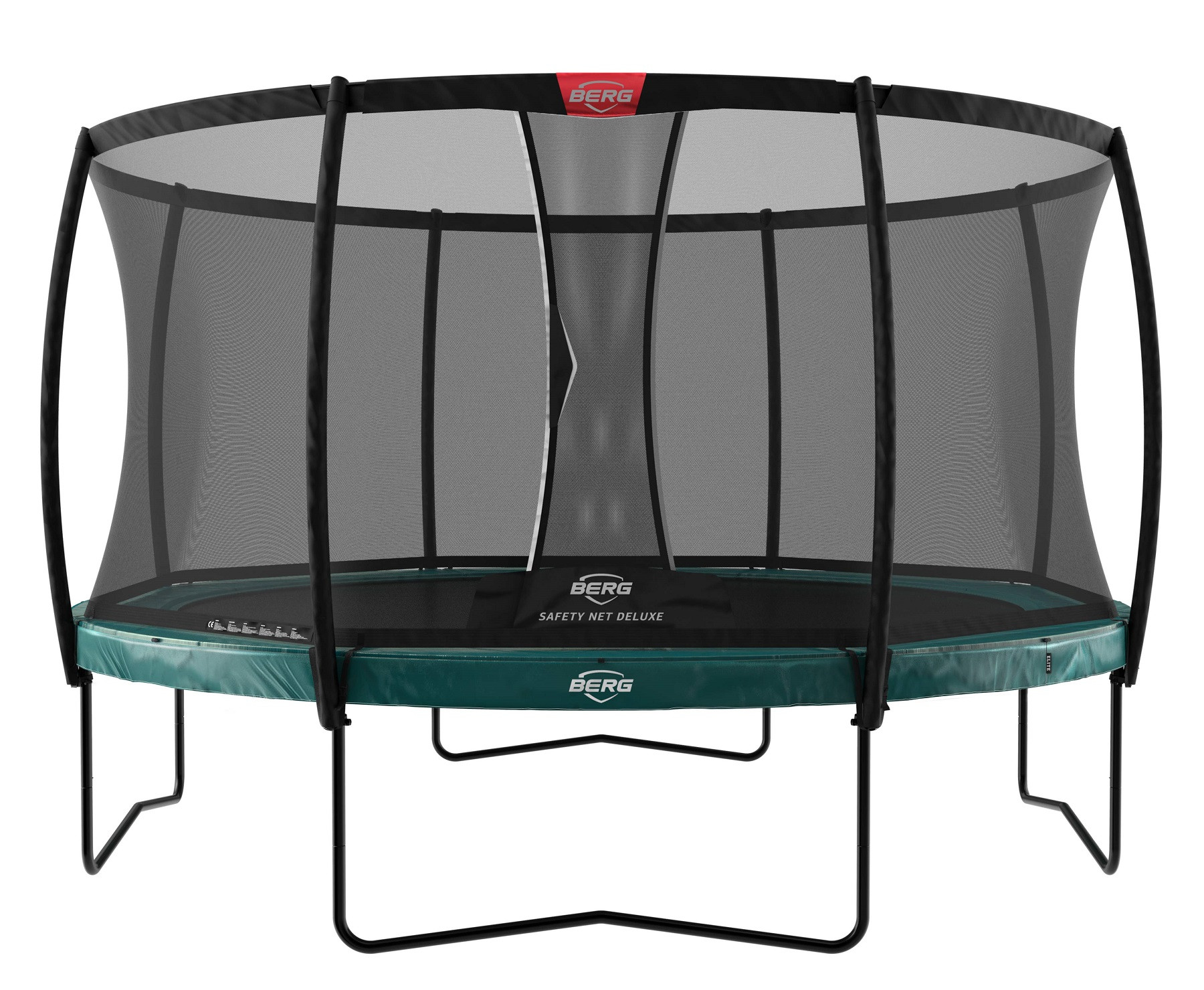 BERG Trampoline Elite met Veiligheidsnet - Safetynet Deluxe - 380 cm - Groen