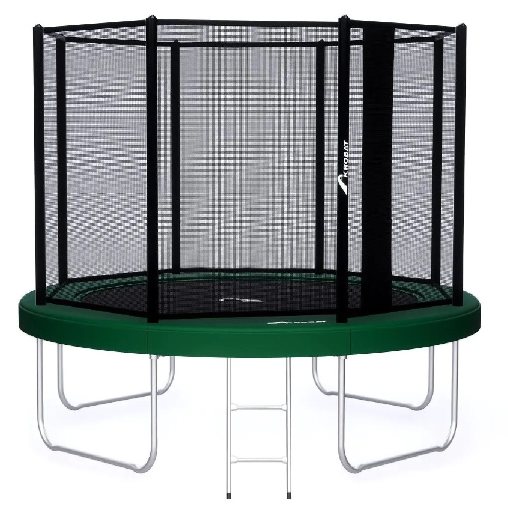 Akrobat Trampoline Orbit Above the Ground - Opbouw - 365 cm - Rond - Groen - met Veiligheidsnet