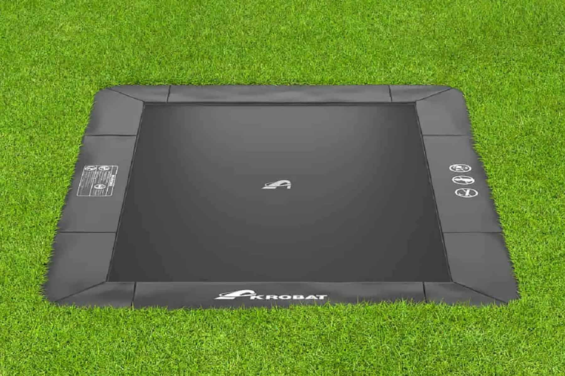 Akrobat Primus Flat To The Ground Trampoline - 430 x 305 cm - Antraciet