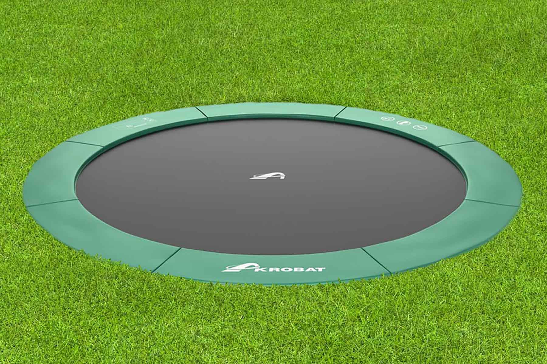 Akrobat Trampoline Orbit - Flat to the Ground - 244 cm - Groen