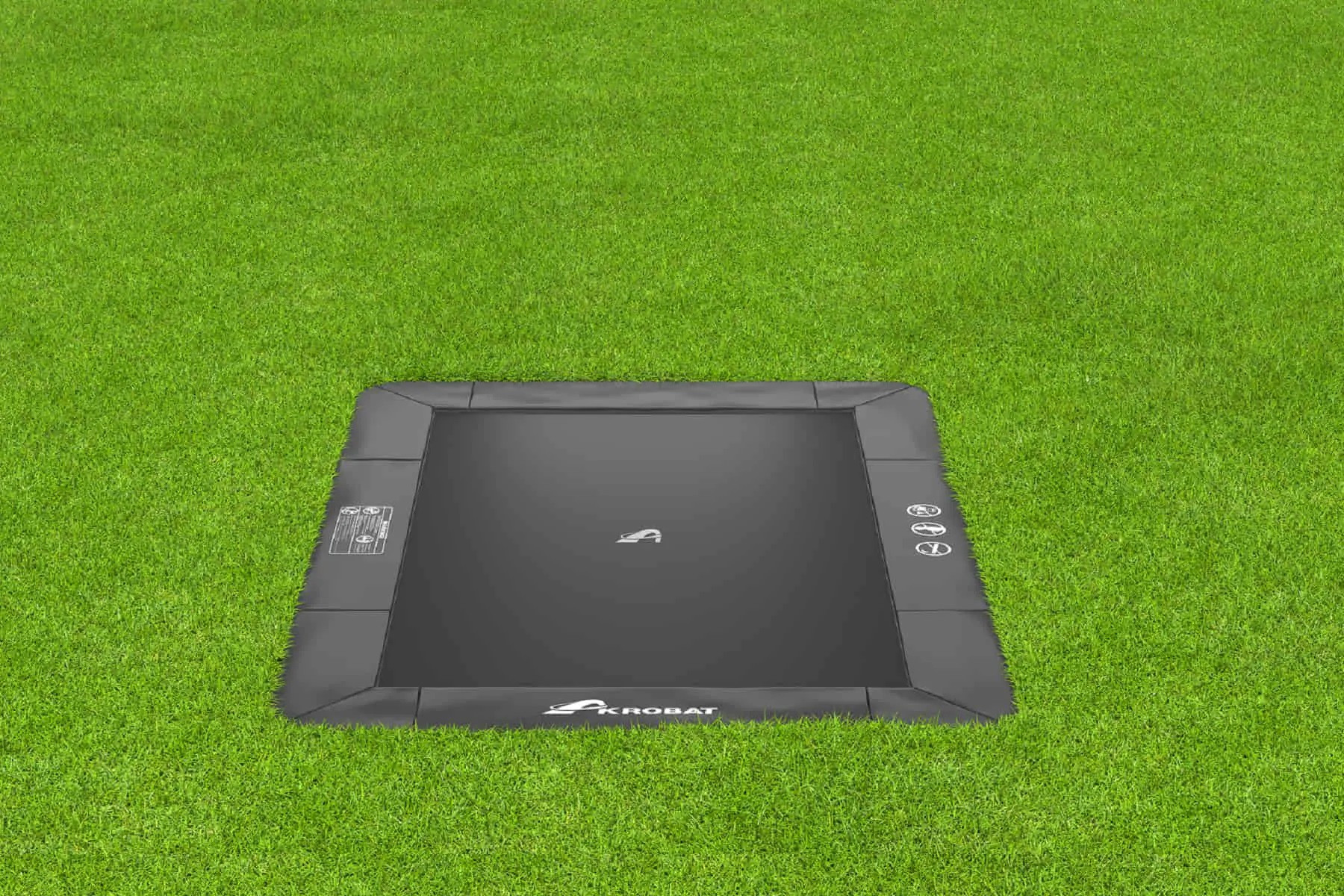 Akrobat Trampoline Primus Flat To The Ground - 380 x 250 cm - Antraciet