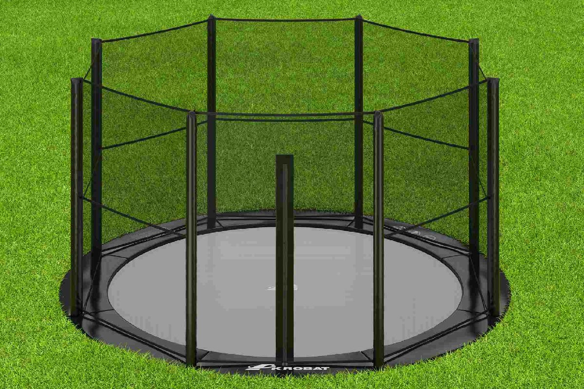 Akrobat Trampoline Primus met Veiligheidsnet - Flat to the Ground - 365 cm - Zwart 