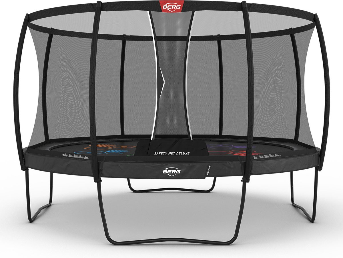 BERG Trampoline Champion Levels met Veiligheidsnet - Safetynet Deluxe XL - Regular - 430 cm - Antraciet Grijs 