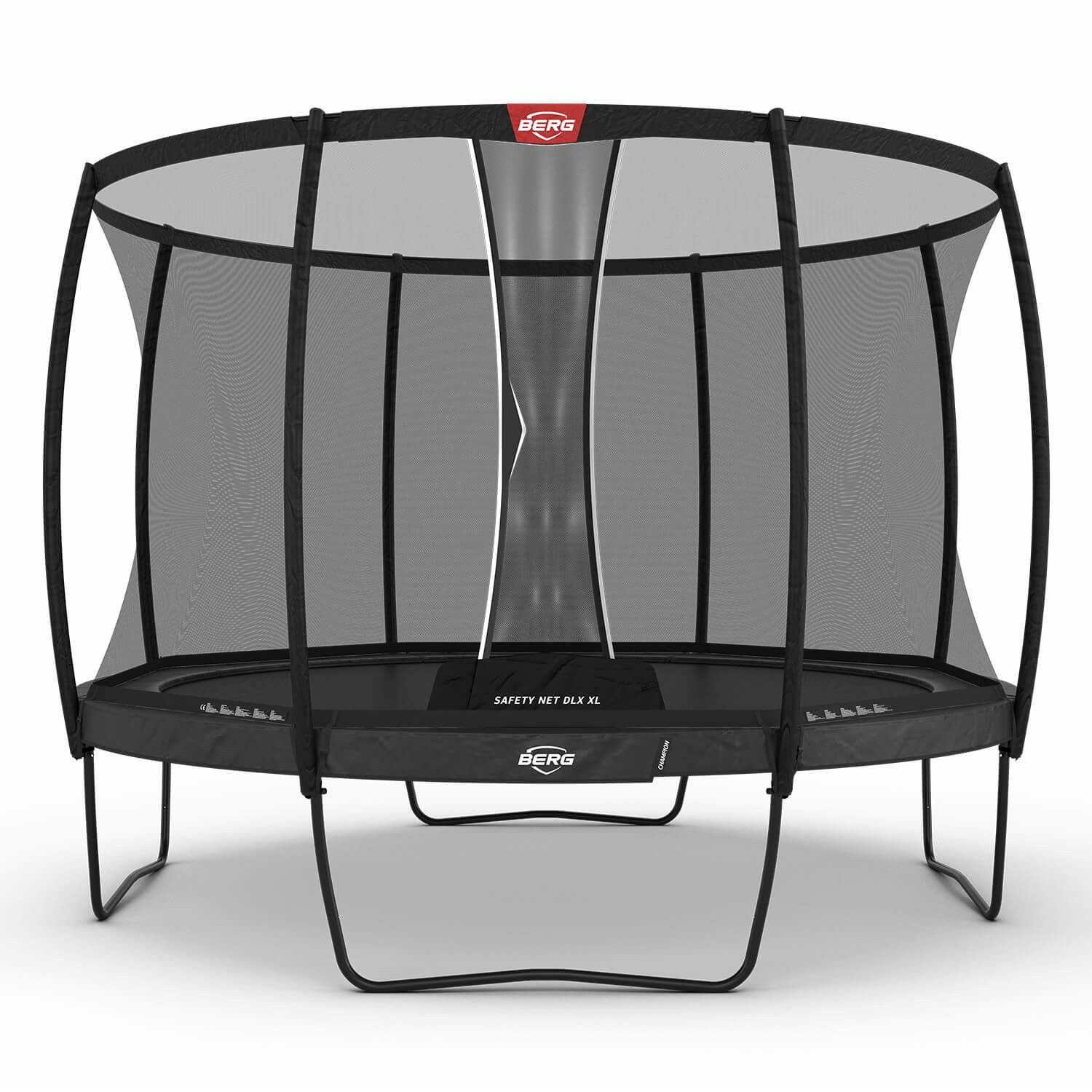 BERG Trampoline Champion met Veiligheidsnet - Safetynet Deluxe XL - 430 cm - Antraciet Grijs - met Airflow Springmat - Twinspring