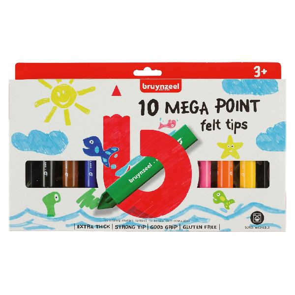 Bruynzeel Viltstiften Mega Point 10 Stuks