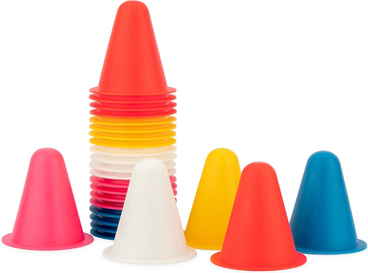 Mini Slalom Pilonnen set - 8 cm - 5 x 5 Kleuren