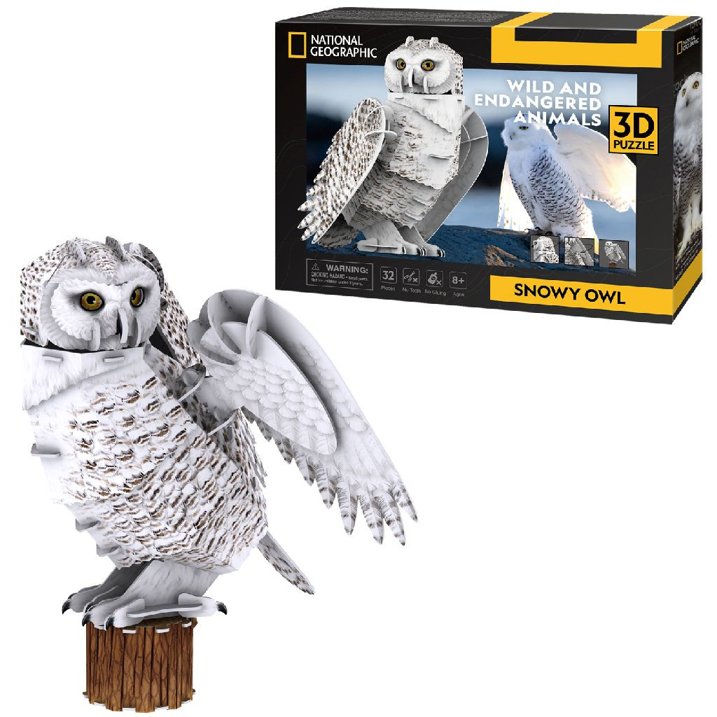 Cubic Fun 3D Puzzel National Geographic Sneeuw Uil