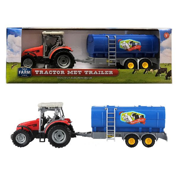 Dutch Farm Line Tractor Rood + Trailer 1:32
