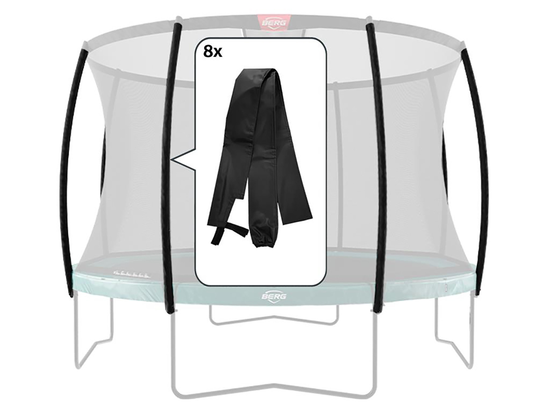 BERG Safety Net Deluxe - Paalhoezen (8x)