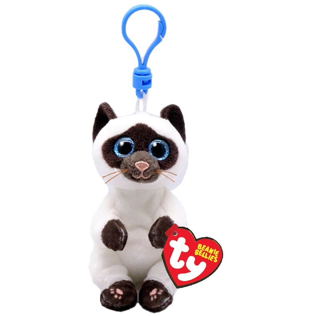 Ty Beanie Babies Bellies Clip - Miso Siamese - Sleutelhanger - 10 cm