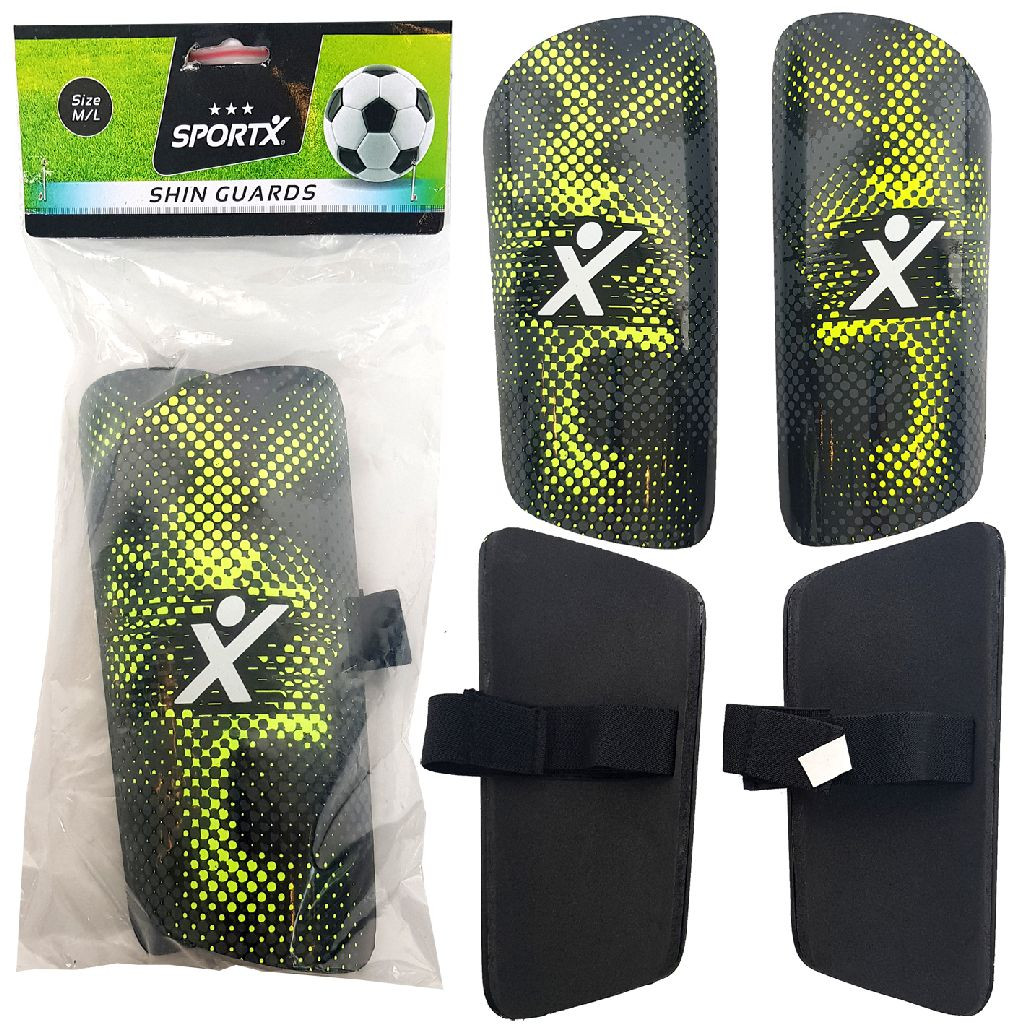 SportX Scheenbeschermers Groen/Zwart - Maat M/L