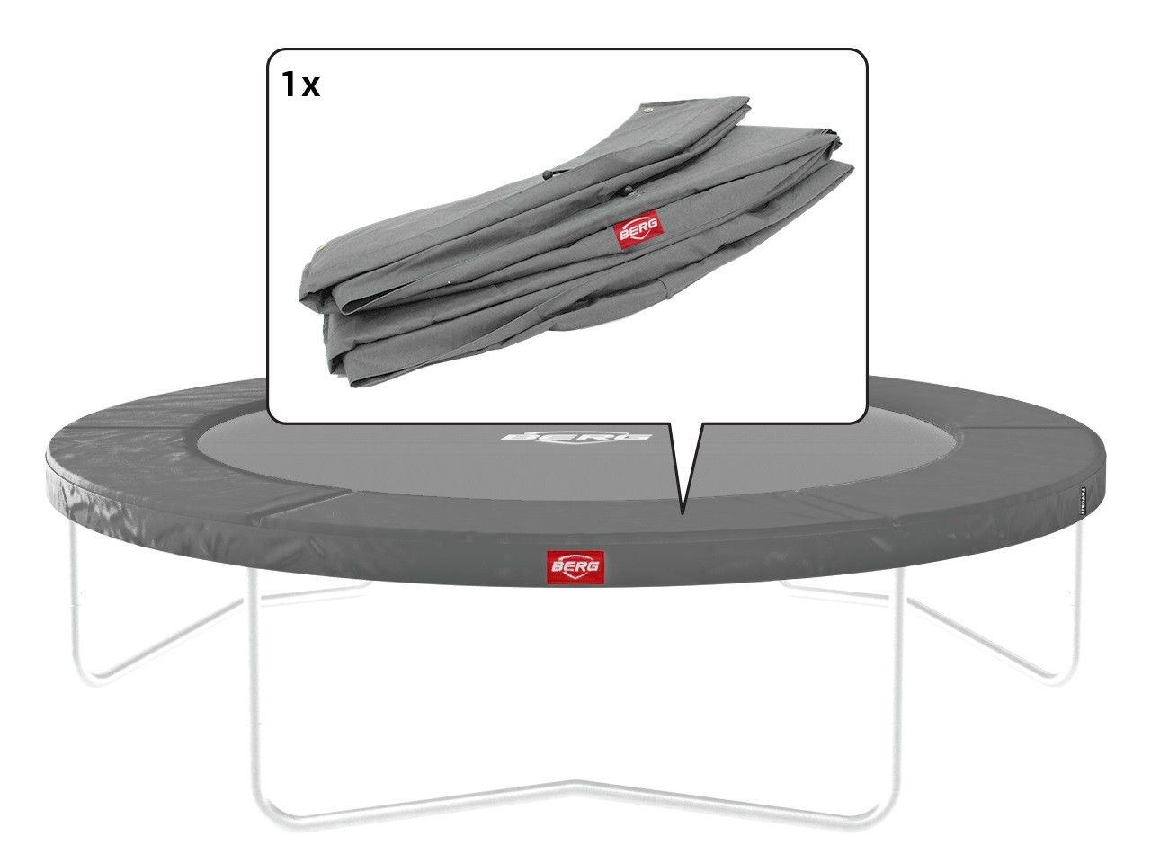 BERG Trampoline Beschermrand Favorit - Regular - 270 cm - Grijs
