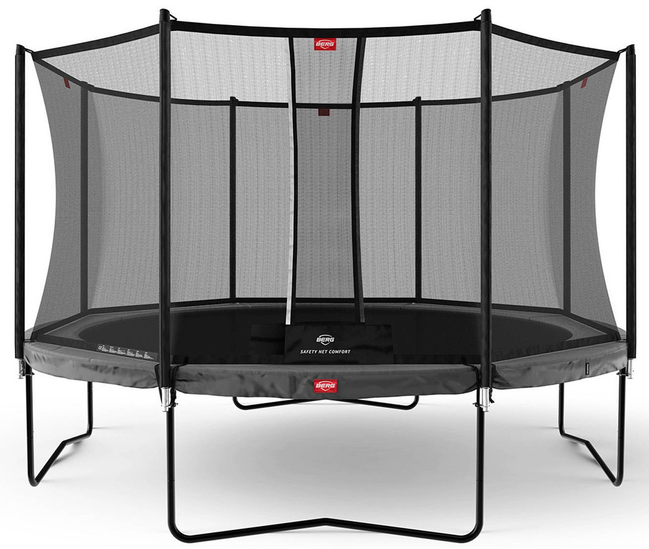 BERG Trampoline Champion met Veiligheidsnet - Safetynet Comfort - 380 cm - Antraciet Grijs