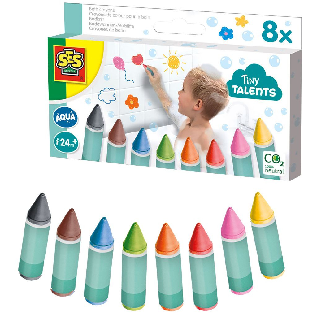SES 13050 Tiny Talents  Kleuren in Bad - 8 Stuks
