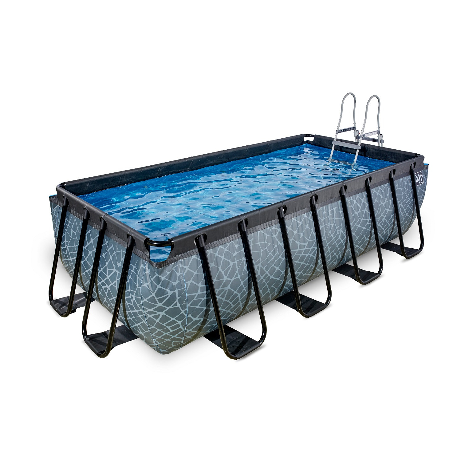 EXIT Frame Zwembad - Stone -  met Zandfilterpomp - 400 x 200 x 100 cm - Grijs