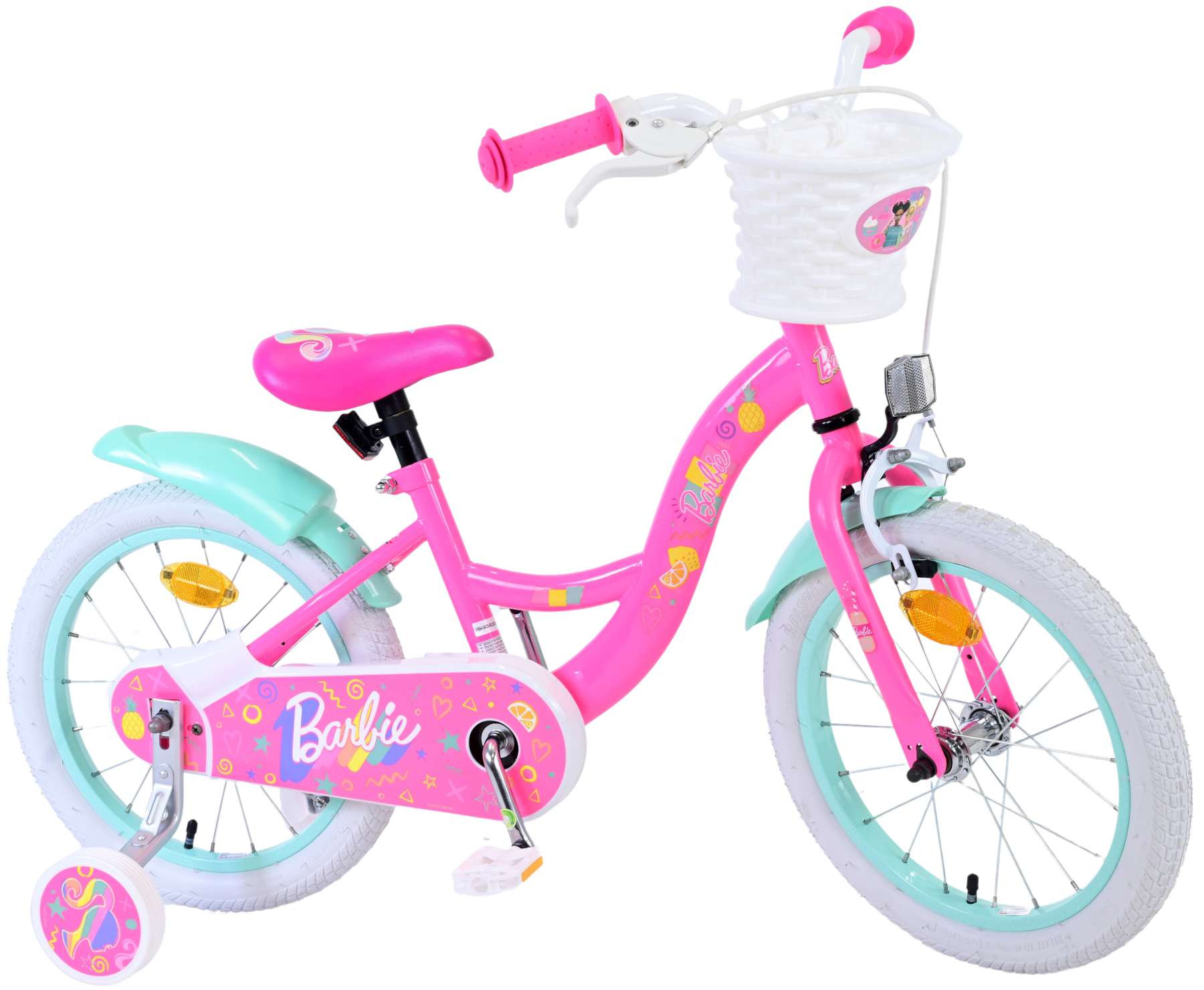 Volare Barbie Kinderfiets - 16 Inch - Roze - Handrem & Terugtraprem
