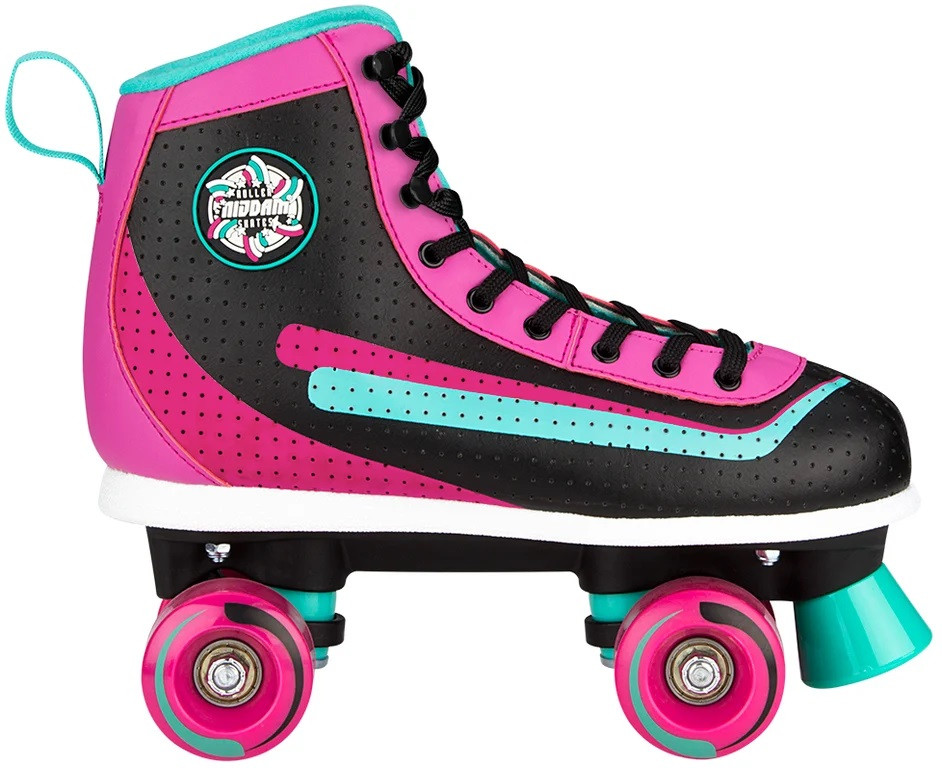 Nijdam Rolschaatsen - Retro Smash - Zwart / Smaragd - Maat 34