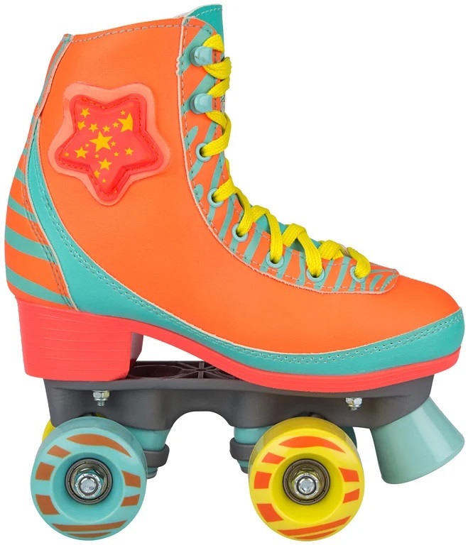 Nijdam Rolschaatsen - LED Star Zebra - Oranje / Blauw - Maat 39/40