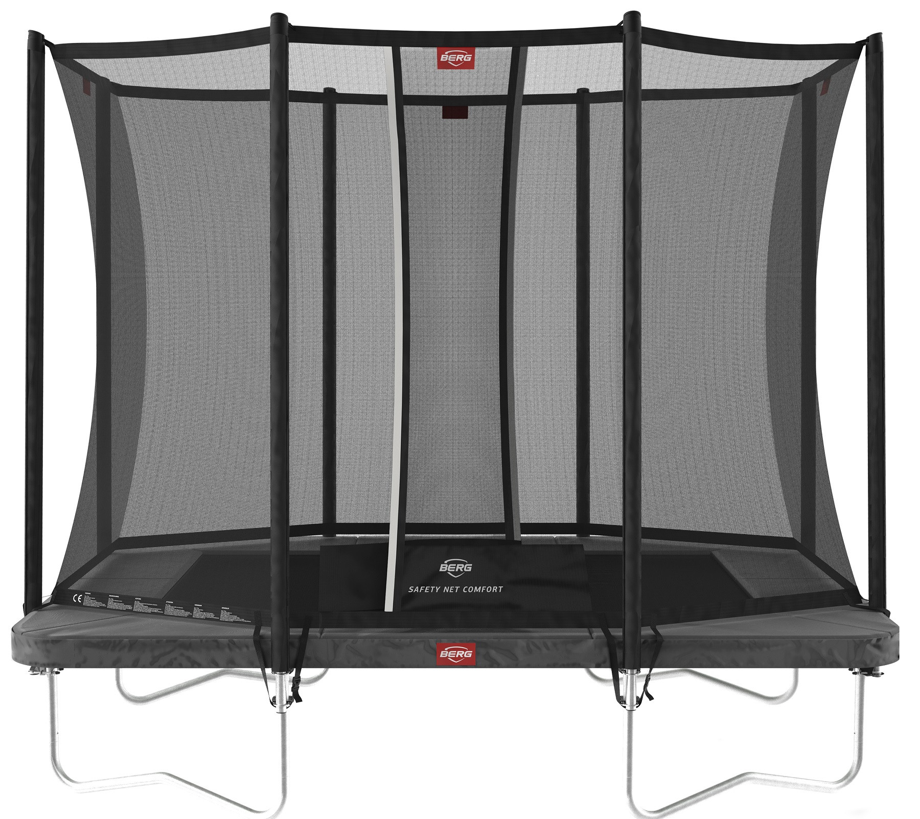 BERG Trampoline Ultim Favorit met Veiligheidsnet - Safetynet Comfort - 280 x 190 cm - Antraciet Grijs