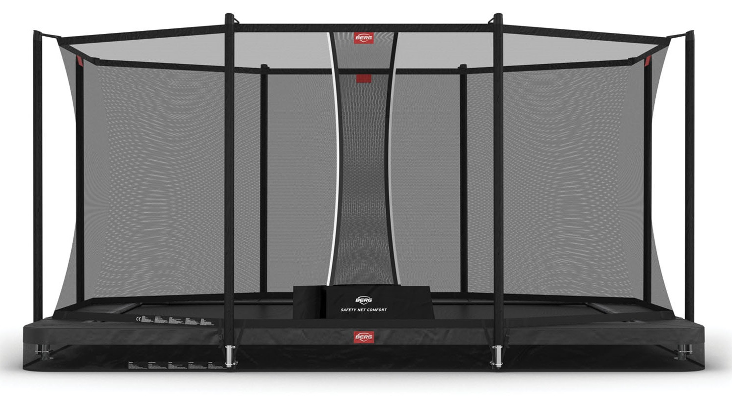 BERG Trampoline Ultim Favorit met Veiligheidsnet - Safetynet Comfort - InGround - 410 x 250 - Zwart Limited Edition