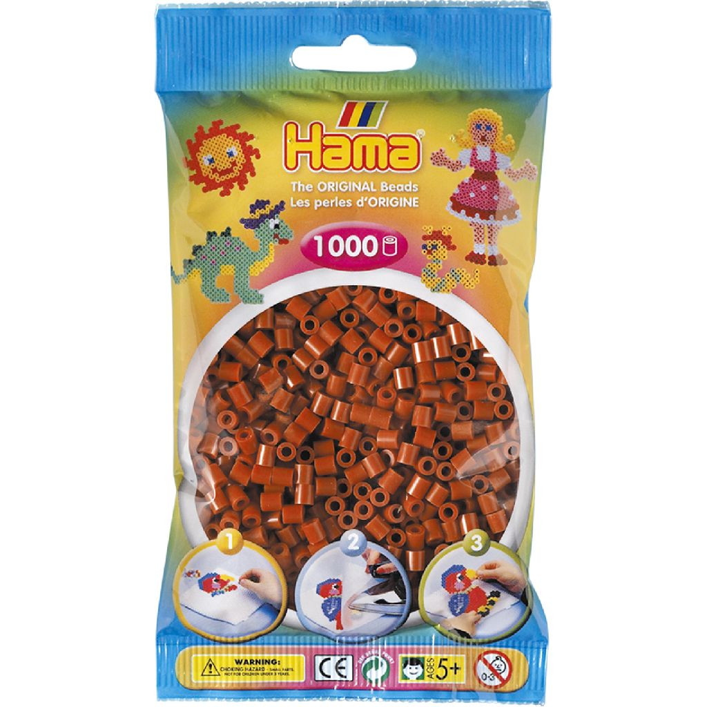 Hama 207-20 Zakje met 1000 strijkkralen Donkerbruin