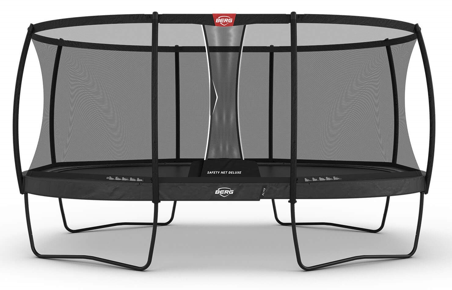 BERG Trampoline Grand Elite met Veiligheidsnet - Safetynet Deluxe - 520 x 350 cm - Antraciet Grijs - Airflow PRO - Twinspring