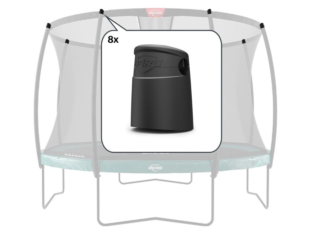 BERG Trampoline Veiiligheidsnet - Safety Net Deluxe - Doppen voor Bovenpalen - 8 Stuks