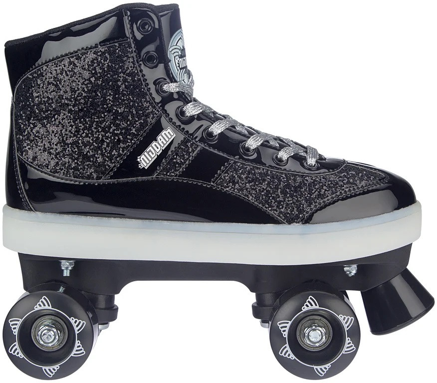 Nijdam Rolschaatsen Flashing - Glitter and Glamour - Zwart - Maat 33-34