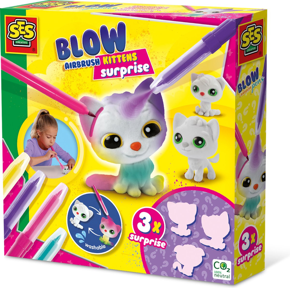 Ses 14334 Blow Airbrush Pens Katjes - 3 katjes