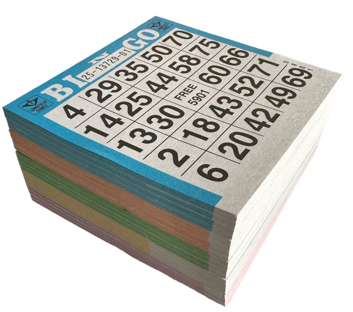 Bingo bloks 5x 100 verschillende kleuren Bingokaarten 1-75 - Bingokaarten