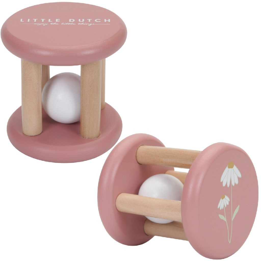 Little Dutch Houten Rammelaar Roller - Wild Flowers