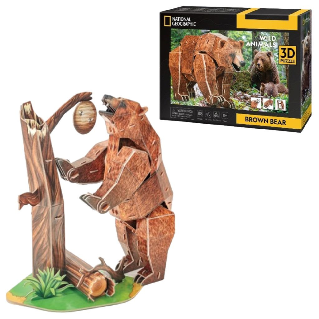Cubic Fun Bruine Beer - 3D Puzzel