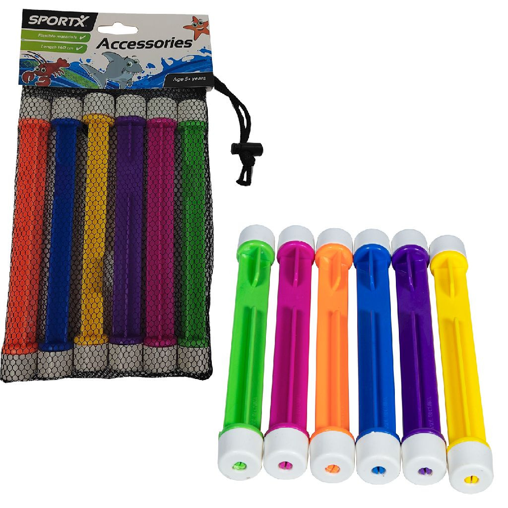 SportX Duik Sticks Junior In Mesh Tas - 6 Stuks