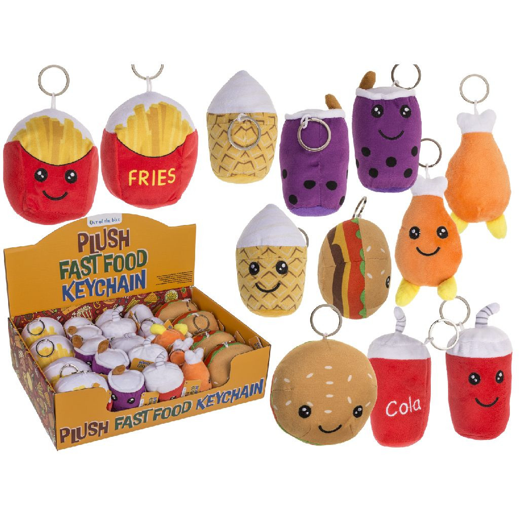 Sleutelhanger Fast Food - 10 cm - Assortiment - Prijs per Stuk