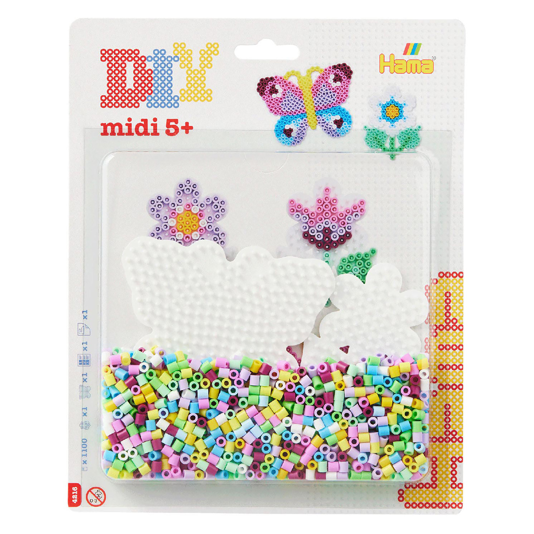Hama 4217 Strijkkralen Set - 1100 Kralen en 2 Grondplaten - Vlinder