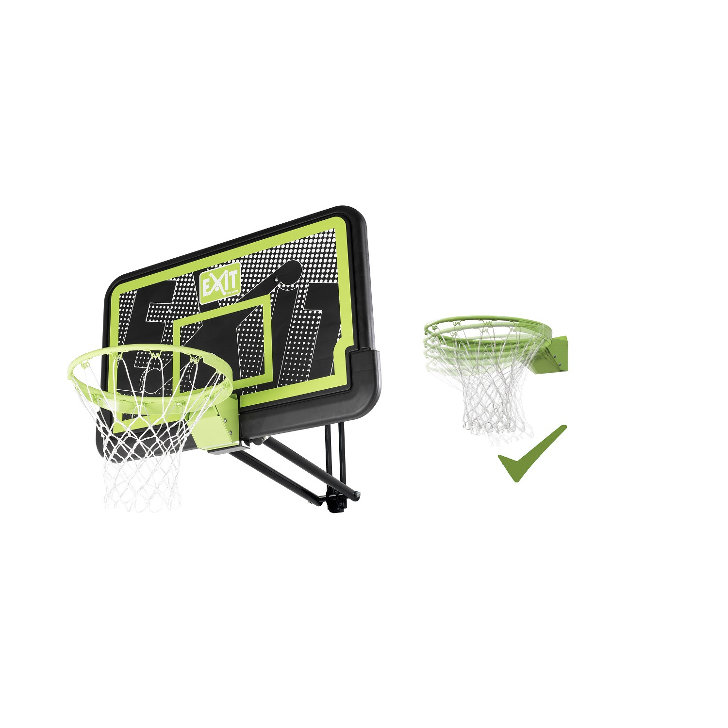 EXIT Galaxy Basketbalbord voor Muurmontage met Dunkring - Black Edition