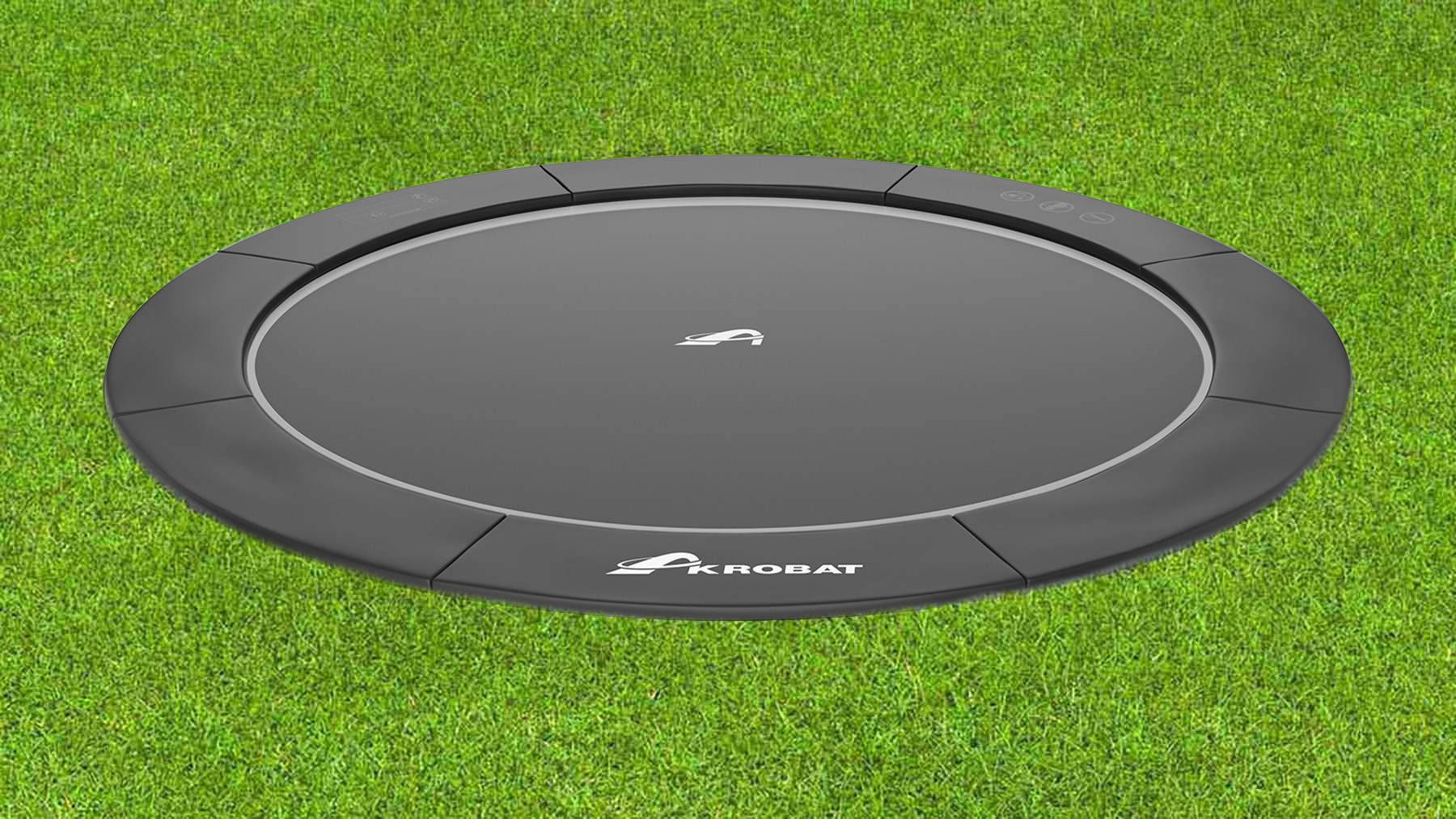 Akrobat Trampoline Orbit - Flat to the Ground - 365 cm - Zwart / Zwart