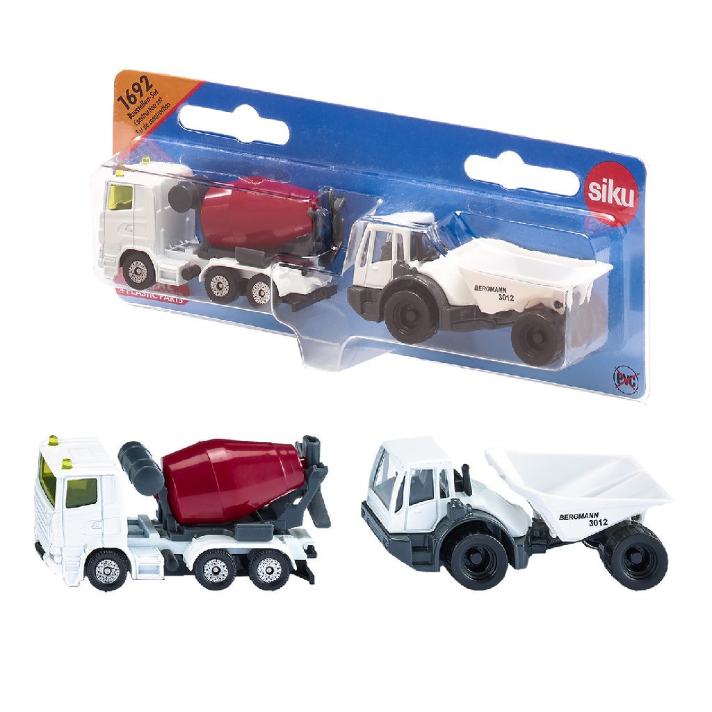 Siku 1692 Bouwplaats Set - Beton- en Kiepwagen