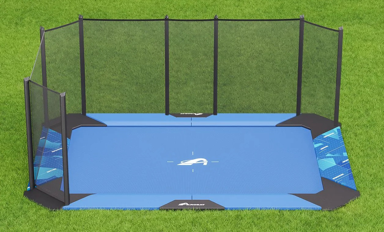 Akrobat Trampoline Veiligheidsnet - Half - XCITYX - 520 x 365 cm - Zwart
