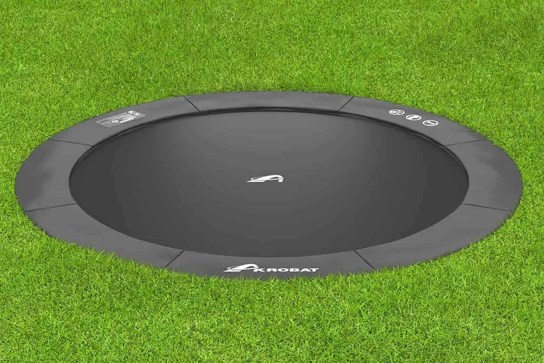 Akrobat Trampoline Primus - Flat to the Ground - 430 cm - Rond - Zwart / Zwart
